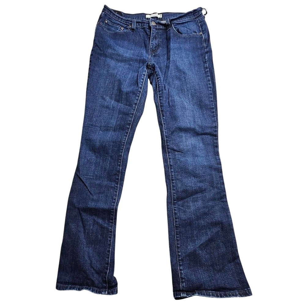 Levis 515 Bootcut Jeans Women 8 L/C Dark Wash Blue Studded Back Pockets Mid Rise